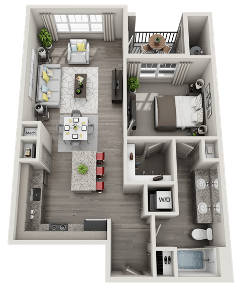 1 bed 1 bath at Foxwood Apartments, Raleigh-Durham, 27616